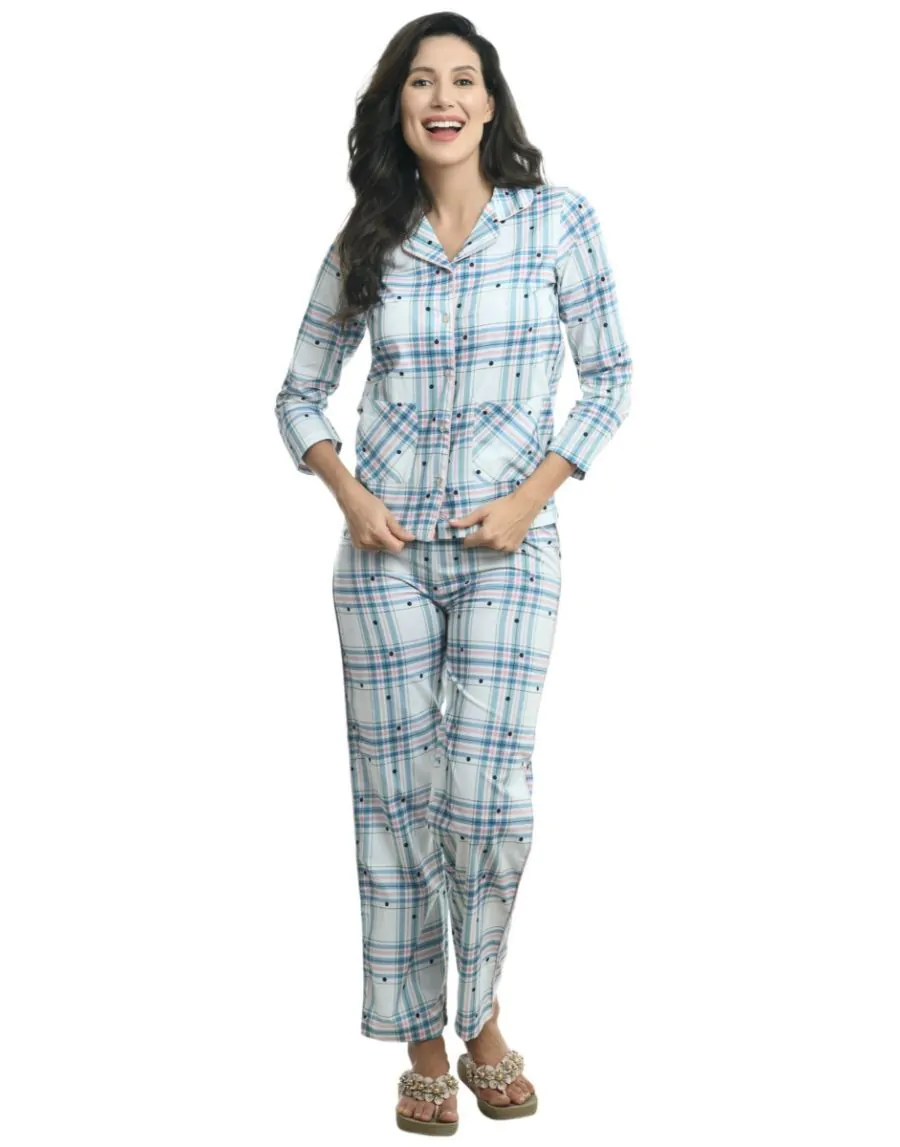 Nightsuit Cotton Poplin Light Blue