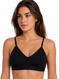 Women’s Cotton Adjustable Strap Bra | Wirefree| Non-Padded | Everyday Bra | Black Pack Of 2