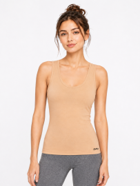 Women’s Cotton Sleeveless Tank Top Vest – Skin (Pack of 2)