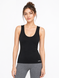 Women’s Cotton Sleeveless Tank Top Vest – Black (Pack of 2)
