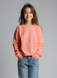 Girls' Stylish Peach 'Sweet Like You' Sweatshirt – Soft & Cozy Casual Wear for Kids