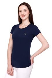 bamboo cotton women navy top