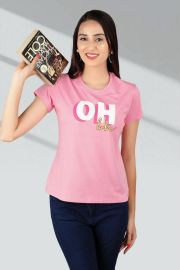 Pink Women Short Cotton Tee