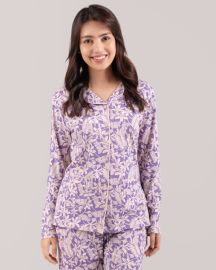 Lavender Dream - Long-Sleeve Cotton Nightwear Set