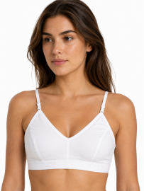 Women’s Cotton Adjustable Strap Bra | Wirefree| Non-Padded | Everyday Bra | White Pack Of 2