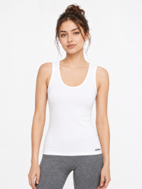 Women’s Cotton Sleeveless Tank Top Vest – White (Pack of 2)