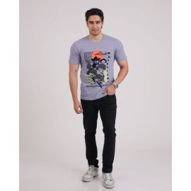 Pique Round Neck TShirt (Purple)
