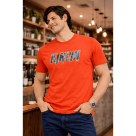 Super Combed Cotton Rich Piqué Round Neck T-Shirt – Orange