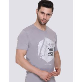 Grey round neck
