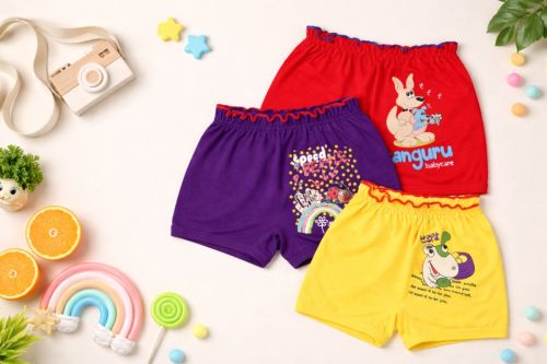 Kidley Cotton Frill Bloomer for Kids - Cartoon Print (Pack of 6)