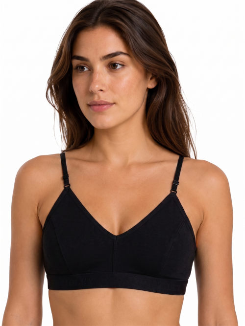 Women’s Cotton Adjustable Strap Bra | Wirefree| Non-Padded | Everyday Bra | Black Pack Of 2