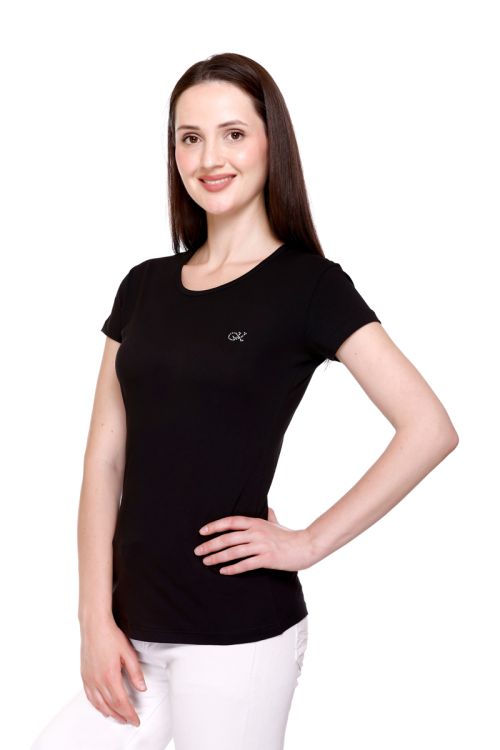 bamboo cotton women black top