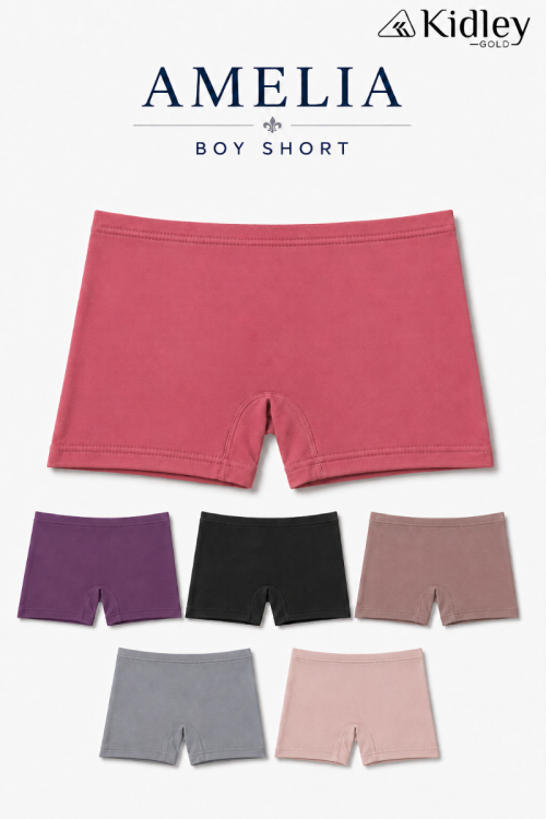 Micro Modal Elastane Stretch Slim Fit Solid Boy Short - Heather Rose