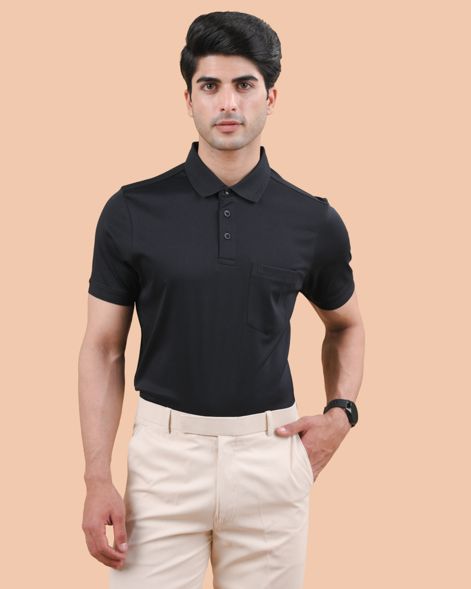 Mercerised Polo Black