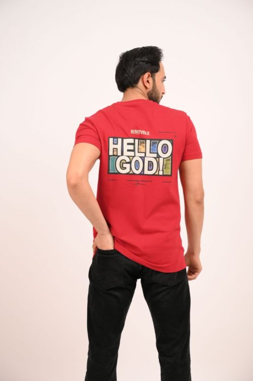 Pique Round Neck TShirt (Red)