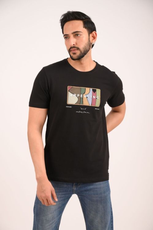 Pique Round Neck TShirt (Black)