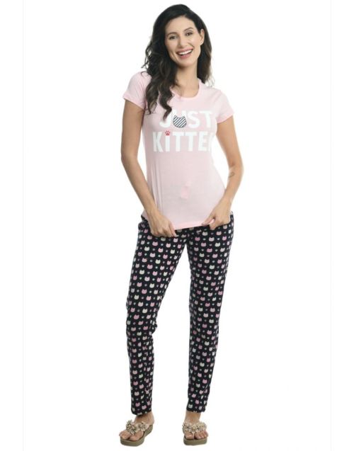 Cotton Nightsuit Light Pink
