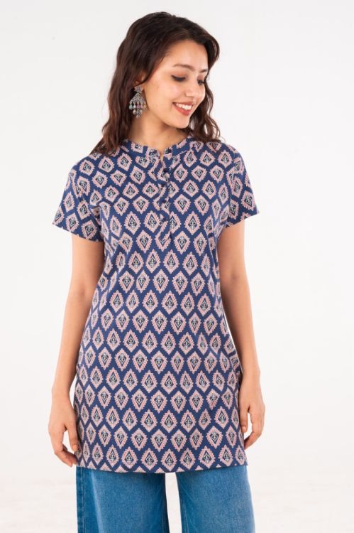 cotton kurti for women navy