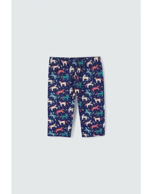 All over printed capri Navy