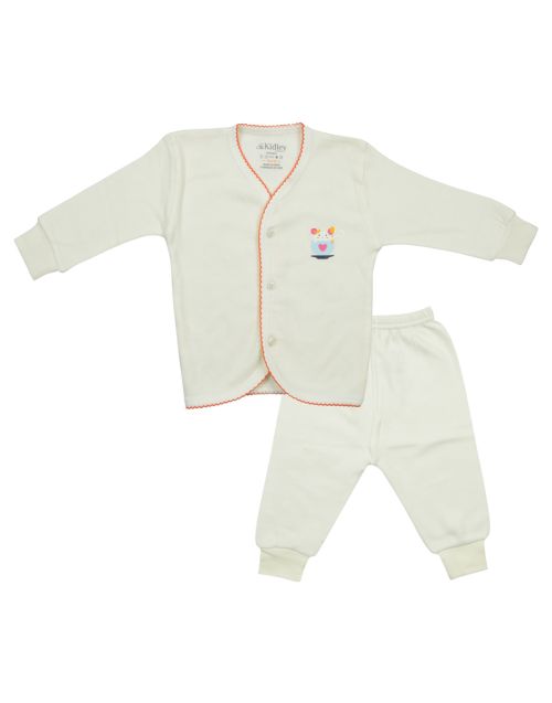 kidley kids front open thermal wear set