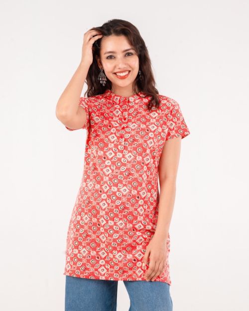 cotton kurti for women orange