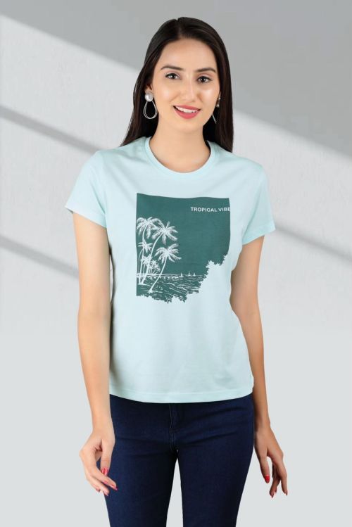 CloudBlue Women Short Cotton Tee