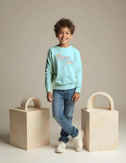 Boys' Sky Sweatshirt with All Generations Print Design – Casual Comfort for Everyday Adventures