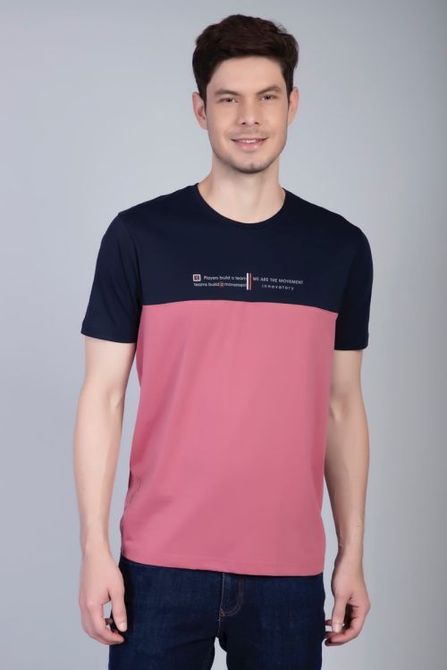 Cotton Round neck pink tee