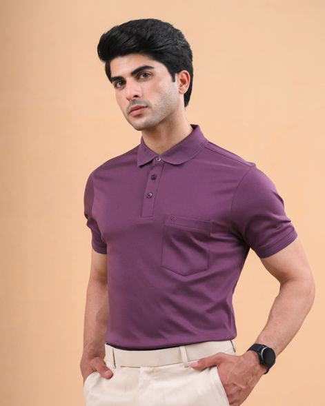 Mercerised Polo Purple