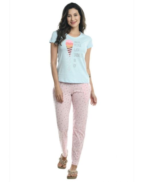 Cotton Nightsuit Sky Blue