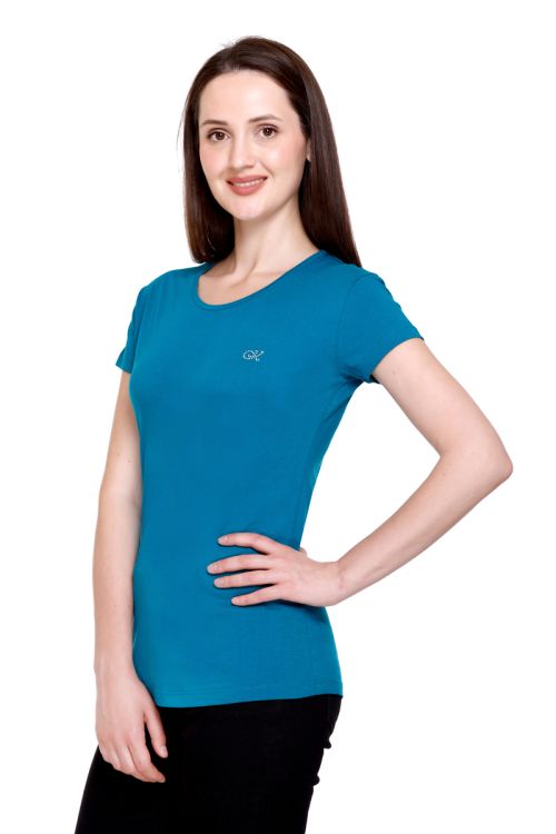 bamboo cotton women teal top