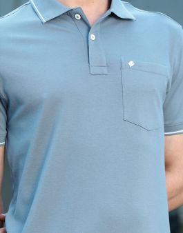 Short Sleeve Solid Polo - Sky main image 1
