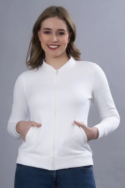 Ladies white bomber jacket cheap